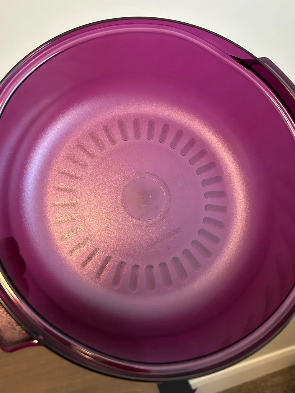 TUPPERWARE PURPLE STACK COOKER 1 3/4 QUART BOWL #2210 AND STORAGE LID